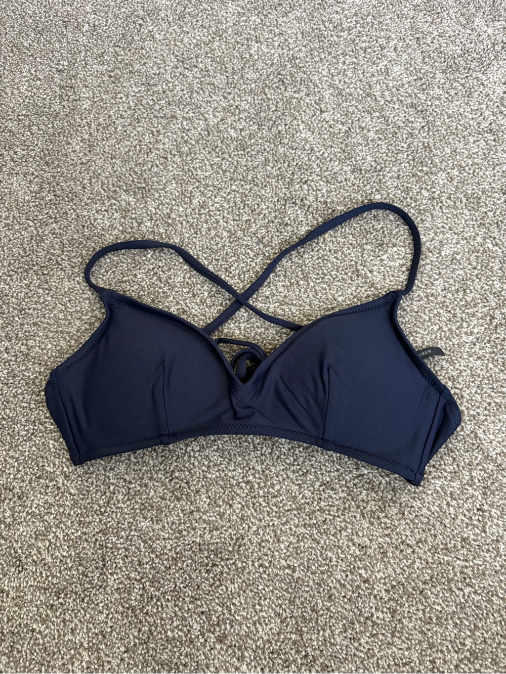 J. Crew Navy Cross-Back Bikini Top